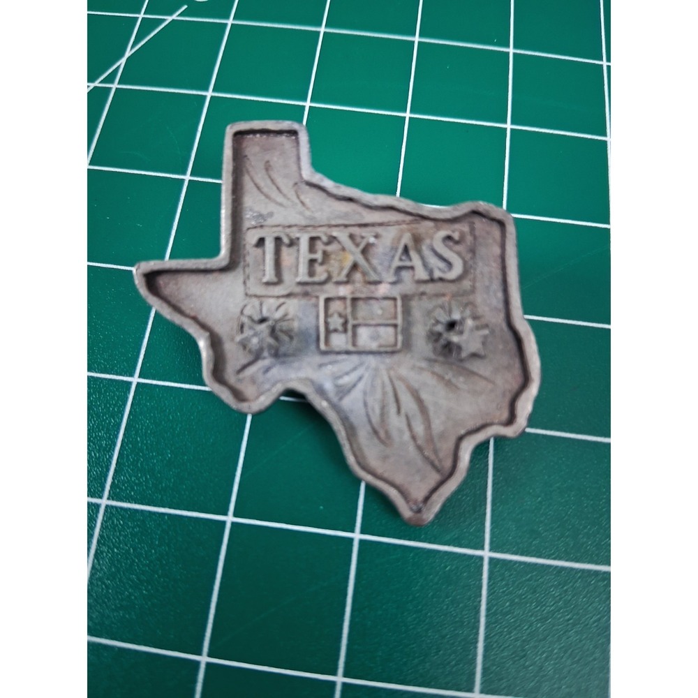 Vintage State Of Texas Pin w/ Star Earrings Lone Star Gray Pewter Moto Retro
